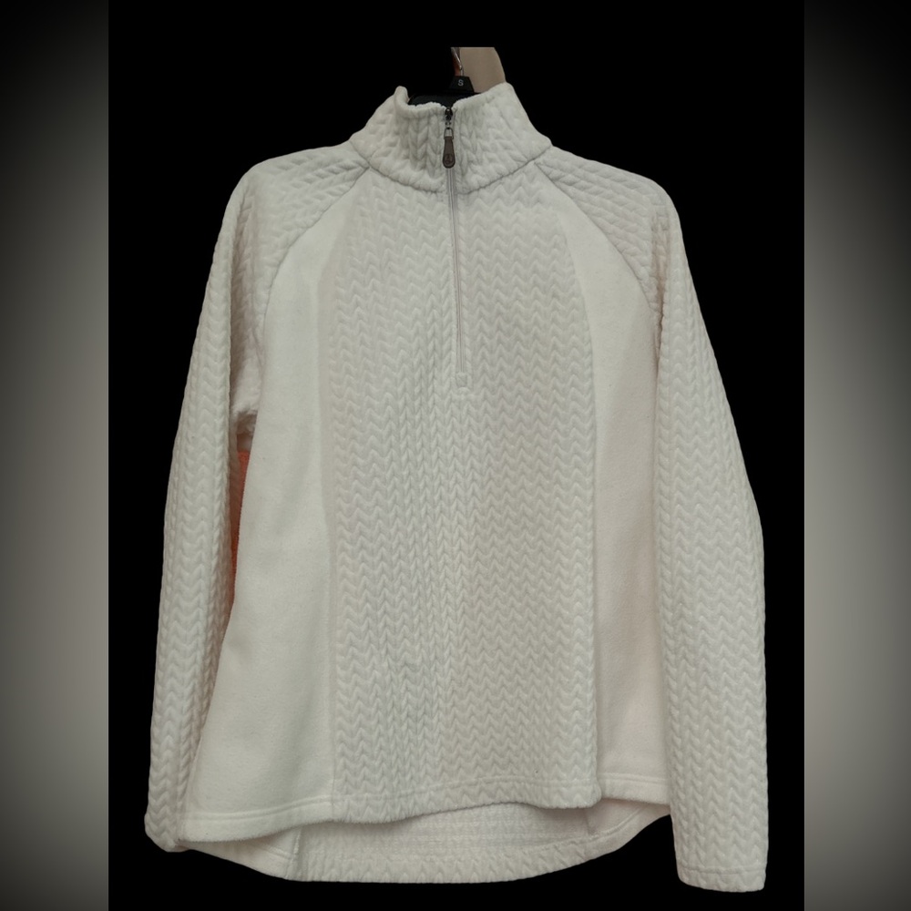 Lands’ End Off White Fleece Half Zip